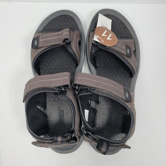 Khombu Barracuda River Comfort Men's Dark Brown Sandals US Size 11M NWT - Picture 5 of 8